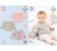 King Cole 5510 Knitting Pattern Babies Sweater Cardigans in Baby Drifter DK