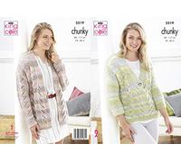 King Cole 5519 Knitting Pattern Womens Lace Cardigan and Jacket in Corona Chunky