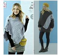 King Cole 5529 Knitting Pattern Womens 2 Styles Poncho in Timeless Super Chunky