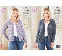 King Cole 5574 Knitting Pattern Womens Cardigans in Shadow Chunky