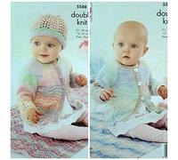 King Cole 5588 Knitting Pattern Babies Cardigan Blanket Hat and Matinee Coat in Beaches DK