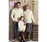 King Cole 5589 Knitting Pattern Family Sweaters and Cardigan in Fashion Aran,Multicolor,26" - 44" (66cm - 112cm) Bust/Chest.