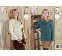 King Cole 5590 Knitting Pattern Womens Raglan Cardigans in Fashion Aran,Multicolor,32" - 42" (81cm - 107cm) Bust.