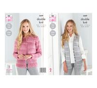 King Cole 5609 DK Knitting Pattern Ladies Lace Cardigan & Waistcoat