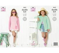 King Cole 5612 Knitting Pattern Girls Cardigan and Sweater in Paradise Beaches DK