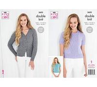 King Cole 5625 Knitting Pattern Womens Ribbed Cardigans and Summer Tops in Cotton Top DK