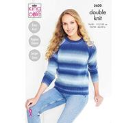 King Cole 5630 Knitting Pattern Womens Sweater Hat Scarf and Wristwarmers in Riot DK Multicolor