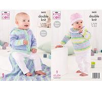 King Cole 5632 Knitting Pattern Babies Hoodie Hat Blanket and Top in Beaches DK