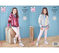 King Cole 5644 Knitting Pattern Childrens Easy Knit Hoodie and Cardigan in Bramble DK