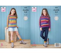 King Cole 5645 Knitting Pattern Childrens Easy Knit Hoodie and Sweater in Bramble DK