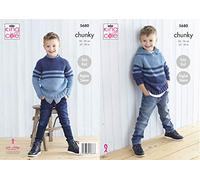 King Cole 5680 Knitting Pattern Childrens Sweater and Hoodie in Subtle Drifter Chunky