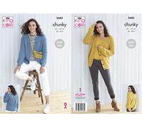 King Cole 5683 Knitting Pattern Womens Cardigans in Subtle Drifter Chunky Multicolor
