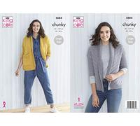King Cole 5684 Knitting Pattern Womens Cardigans in Subtle Drifter Chunky Multicolor