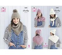 King Cole 5685 Knitting Pattern Womens Shawls and Hats in King Cole Subtle Drifter Chunky