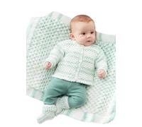 King Cole 5699 Knitting Pattern Baby Cardigan Waistcoat Hoody Blanket Bootees in Baby Stripe DK