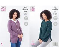 King Cole 5707 Knitting Pattern Womens Cardigan and Sweater in Big Value Tweed DK, Multi, 32'' - 50''