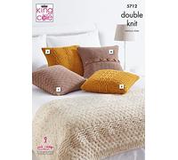 King Cole 5712 Knitting Pattern Bend Runner and Cushions in Big Value Tweed DK