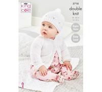 King Cole 5718 Babies Blanket Cardigan DK Knitting Pattern