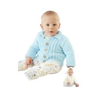 King Cole 5719 Knitting Pattern Baby Round Neck, Collared and V Neck Cardigans in Big Value Baby DK
