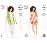 King Cole 5736 Knitting Pattern Womens Cardigan and Sweater in Cottonsoft DK