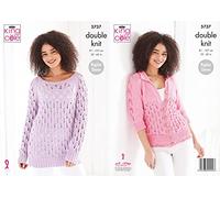 King Cole 5737 Knitting Pattern Womens Cardigan and Sweater in Cottonsoft DK