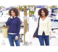 King Cole 5746 Adult DK Cardigan Sweater Knitting Pattern