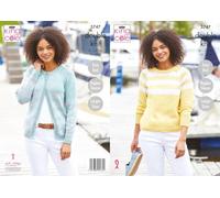 King Cole 5747 Adult DK Cardigan Sweater Knitting Pattern, 32" - 50"