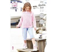 King Cole 5751 Child DK Sweater Cardigan Knitting Pattern, Multi, 22'' - 30''