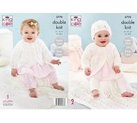 King Cole 5770 Babies Cardigan Matinee Jacket Hat Blanket DK Knitting Pattern
