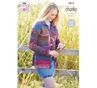 King Cole 5813 Knitting Pattern Womens Collared and Hooded Cardigans in Autumn Chunky