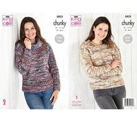 King Cole 5825 Knitting Pattern Womens Sweaters in Shadow Chunky, 32" - 46"