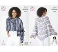 King Cole 5843 Adult DK Shawl Knitting Pattern