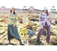 King Cole 5906 Adult Chunky Sweater Cardigan Knitting Pattern