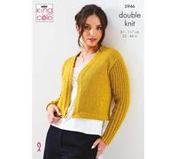 King Cole 5946 Knitting Pattern Womens Cropped Jacket and Tank Top in Glitz DK