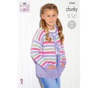King Cole 5948 Knitting Pattern Childrens Sweater and Cardigan in Big Value Chunky