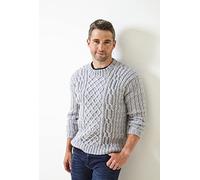 King Cole 5951 Knitting Pattern Mens Round Neck Cable Sweaters in Fashion Aran