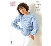 King Cole 5953 Knitting Pattern Womens Sweater and Cardigan in Merino Blend DK, 32" - 42"