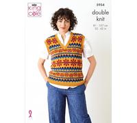 King Cole 5954 Knitting Pattern Womens Cardigan and Tank Top in Merino Blend DK