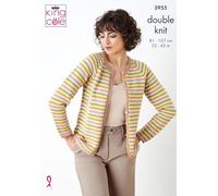 King Cole 5955 Knitting Pattern Womens Striped Cardigan and Top in Merino Blend DK
