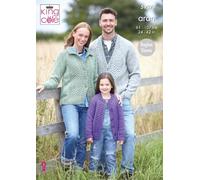 King Cole 5957 Adult Child Aran Cardigan Knitting Pattern