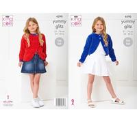 King Cole 6390 Knitting Pattern Easy Knit Girls Long Sleeve Boleros