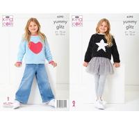 King Cole 6392 Knitting Pattern Kids Easy Knit Girls Long & Short Sweaters