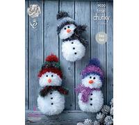 King Cole 9030 Knitting Pattern Tinsel Snowman to knit in King Cole Tinsel Chunky