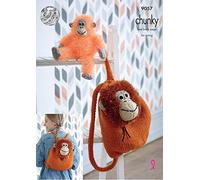 King Cole 9057 Knitting Pattern Orangutan Backpack & Toy in Tinsel Chunky