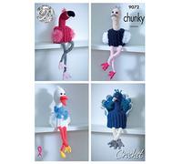 King Cole 9072 Crochet Pattern Bird Toilet Roll Holders in Big Value Chunky & Tinsel Chunky