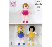 King Cole 9102 Knitting Pattern Childrens Dolls Toys in Big Value DK