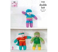 King Cole 9104 Knitting Pattern Childrens Superhero Toys in Big Value DK
