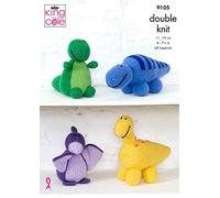 King Cole 9105 Knitting Pattern Childrens Dinosaur Toys in Big Value DK