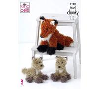King Cole 9110 Knitting Pattern Childrens Toy Fox in Tinsel Chunky