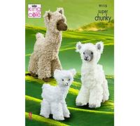 King Cole 9115 Knitting Pattern Alpaca Toys in Tufty & Big Value Chunky